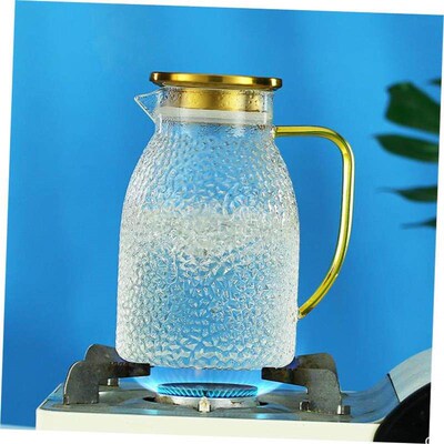 heat-resistin Glass Jug with Lid Ice Tea Water juice cup set