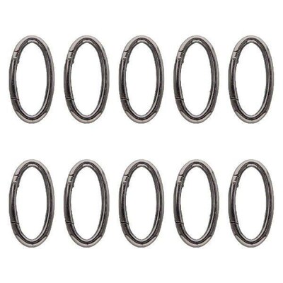 10Pcs Oval Spring Snap Hooks Carabiner Snap Clip for
