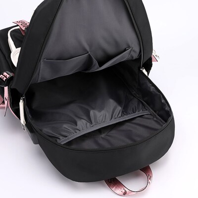 Fengdong large school bags for teenage girls USB port canvas