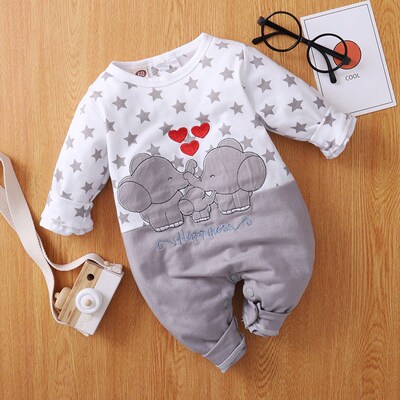 Infant Newborn Baby Romper Baby Girls Boys Long Sleeve Star