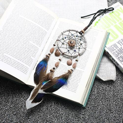Car Dream Catcher Beaded Natural Feathers Handcraft Chic Ha