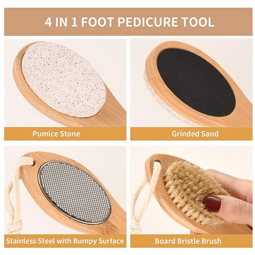 Foot File Callus Remover 4 in 1 Feet Pedicure Scrubber Exfol