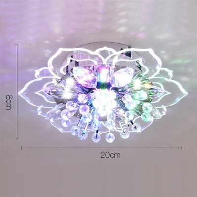 Modern LED Crystal Glass Ceiling Light Flower Shape Colorful
