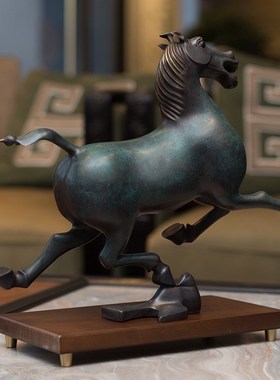 青铜器铜马摆件生肖马踏飞燕工艺品马到成功仿古摆件铜奔马开业礼