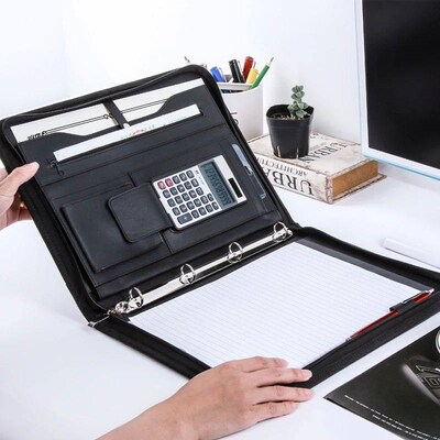 multifunction Faux leather business office file folder a4 wi