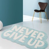 黑白字母Never Give Up永不放弃簇绒地毯柔软毛绒浴室衣帽间地垫