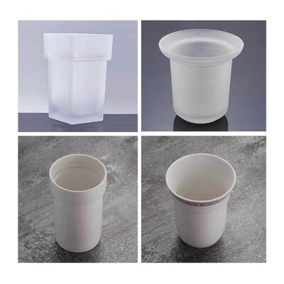Frosted glass toilet brush cup matt cleaning brush holder ba