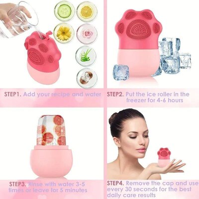 Silicone Ice Facial Roller Face Lifting Contouring Tools Ice