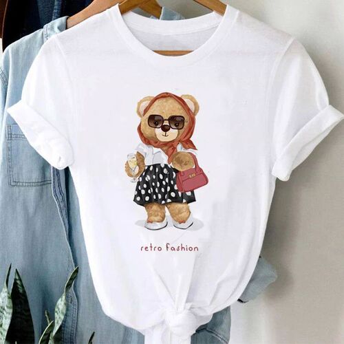 WomenS Fashion s Cute Casual Clothing Summer Cartoon Bear