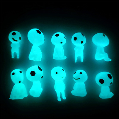 10Pcs Blue Luminous ree Spirits Micro Landscape Figure Ornam