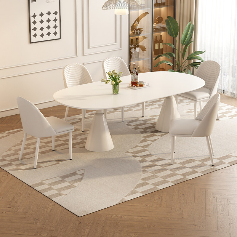 帕沙曼岩板餐桌椅圆形奶油风极简现代圣杯餐桌小户型饭桌家用,住宅家具,岩板餐桌,淘宝优惠券,粉丝福利购,淘宝优惠卷
