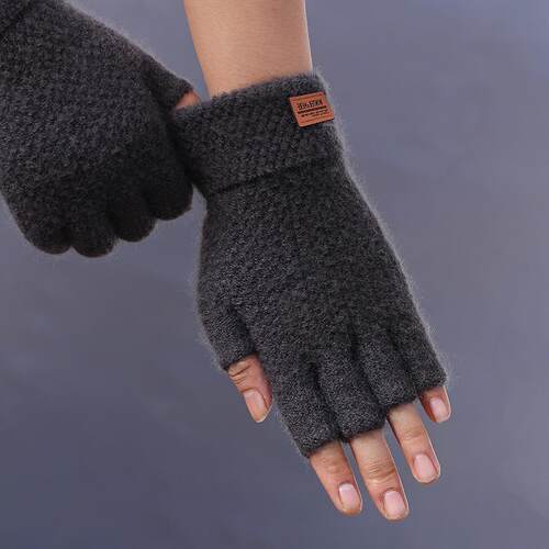 Winter Fingerless Gloves For Men Half Finger Writting Office