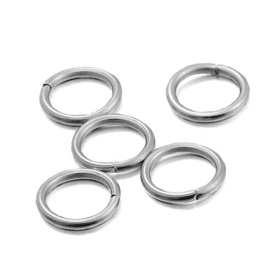 30-200Pcs 3-25mm Stainless Steel Split Ring Open Single Loop