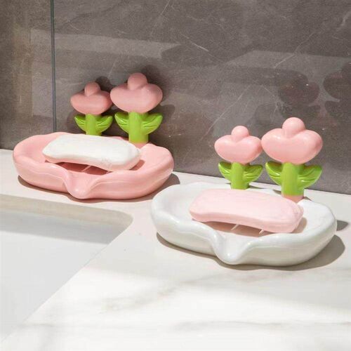 Free Shipping Elegant and Trendy Floral Soap Dish, Plastic