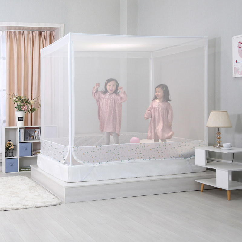 自然风 方顶拉链儿童宝宝蚊帐三开门1.5m1.8米防掉床蒙古包,床上用品,蚊帐,淘宝优惠券,粉丝福利购,淘宝优惠卷