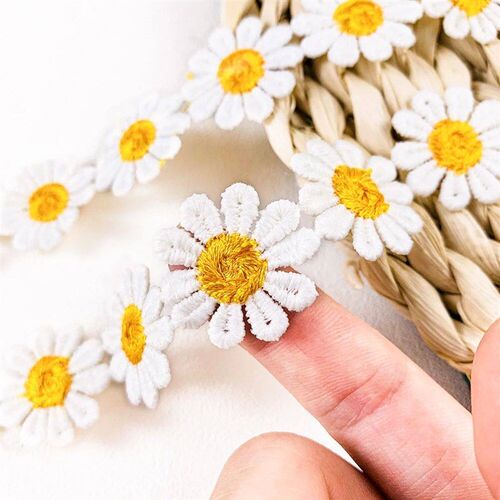 2yard/lot Daisy Lace Trim High Quality Flower Lace Fabric Em
