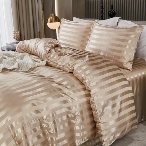 Shein/temu/satin Imitation Silk Satin Three-piece Set Duvet
