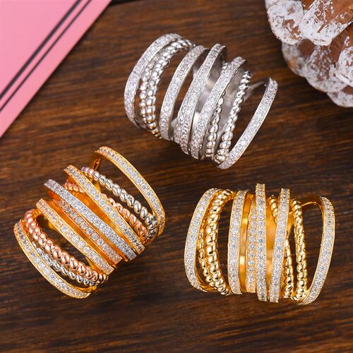 GODKI Dubai Morocco Wide Lines rendy Ring for Women Full Cub