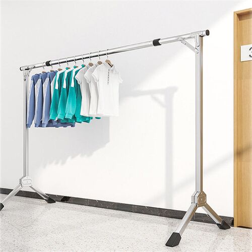 Clothes Rack Floor-standing Single Pole Stainless Steel Fold
