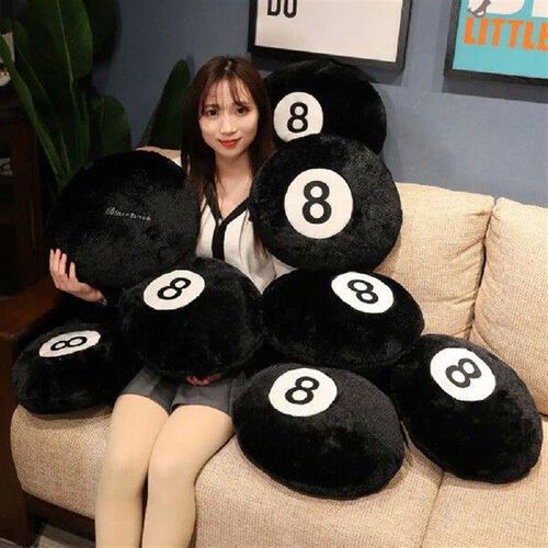 35/50CM Simulation Billiards 8 Ball Plush Pillow Stuffed