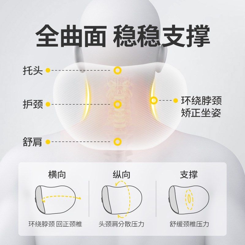 德体汽车头枕护劲枕车载颈椎靠枕一对车用座椅腰靠枕垫记忆棉头枕