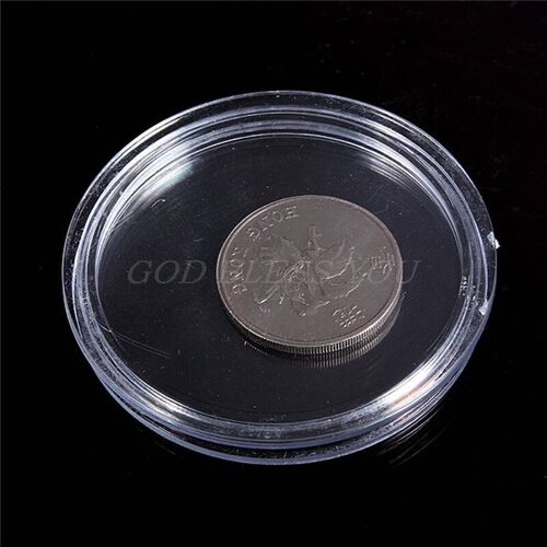 10pcs Small Round Transparent Plastic Coin Capsules Case 18/