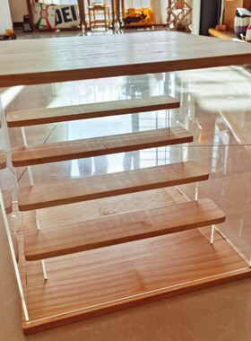 2-4 Tier Riser Display Stand Case Led Light Clear Acrylic Sh