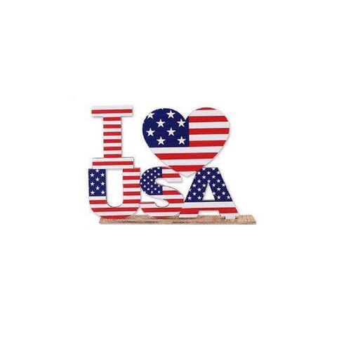LOVE I U USA Letter Ornament Table Decoration 4th of July