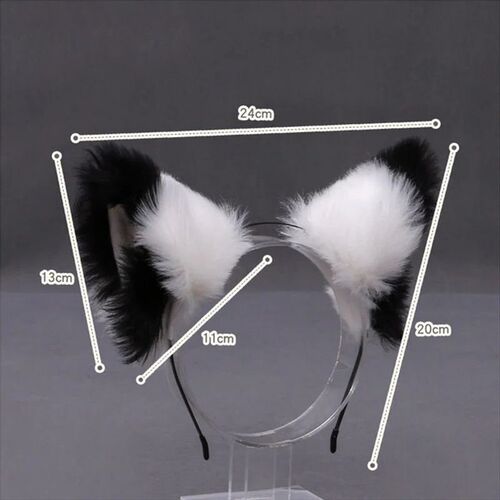 Bando Rambut Telinga Rubah Hewan Berbulu untuk Pesta Cosplay