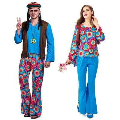 Umorden Adult Retro 60s 70s Hippie Love Peace Costume Cospla