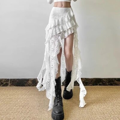 Gothic Skirt 2000s Summer Womens Clothes Gyaru Kpop Sreetwe