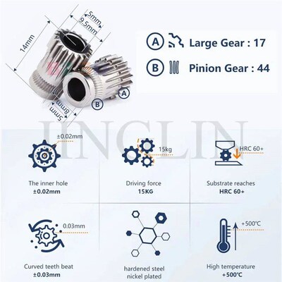 Drivegear Kit Dual Drive Gear Extruder Kit Cloned Btech Upgr