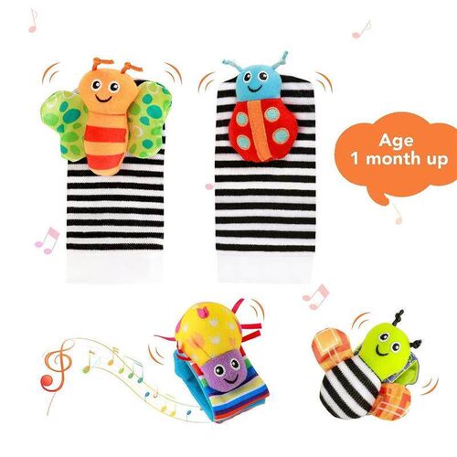 4PCS/SET Baby Rattle Toys Cute Stuffed Animals Wrist Rattle