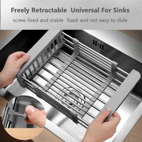 Multifunctional Kitchen Sink Drain Rack Retractable