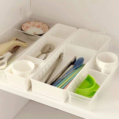 Adjustable Kitchen Cabinet Organizer Drawer Storage Box Cutl