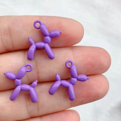 10pcs 19x14mm 3D Balloon Dog Metal Charms Pendant Multi-colo