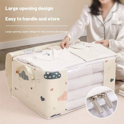 Large Capacity Clothes Storage Bag Organizer With Reinforced