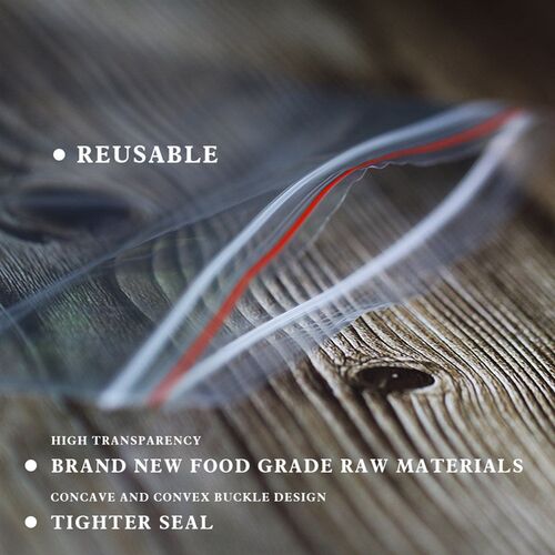 100-500PCS Resealable Zip Lock Plastic Bags Self Seal Clear