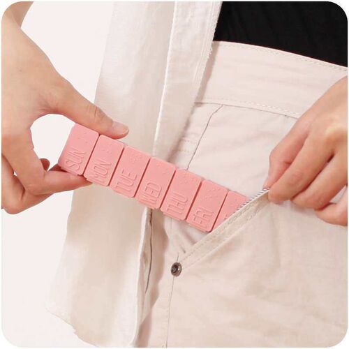 Two mini pill boxes for travel portable plastic pill boxes