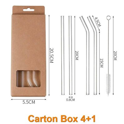 3282 High Borosilicate Glass Straws Eco Friendly Reusable Dr