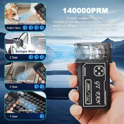 140000RPM Air Blower Power Display Handheld Mini Turbo Fan