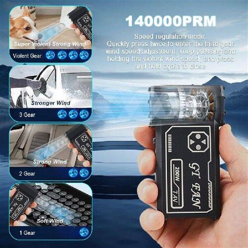 140000RPM Air Blower Power Display Handheld Mini Turbo Fan