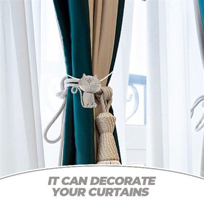 Cat Curtain Buckle Tie Backs for Curtains Magnetic Lace up