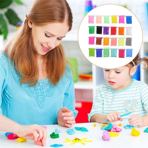 48 PCS Air Dry Clay Colored Oven Bake White Plasticine Tools