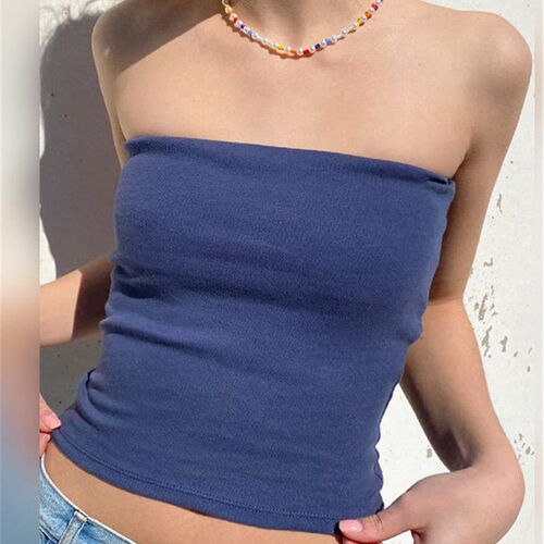 Nadafair Strpless Sexy Tube ops Women 2023 Skinny Summer Off