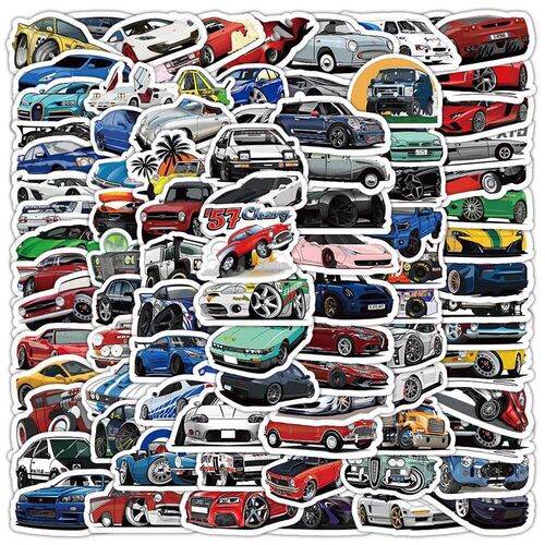 10/50/100 Pcs Retrofit Racing Car Graffiti ers Laptop Guitar