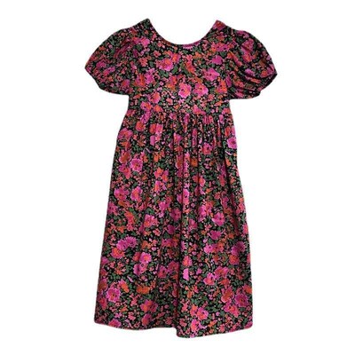 Girls Floral Dress Summer New Cotton Childrens Backless Sh