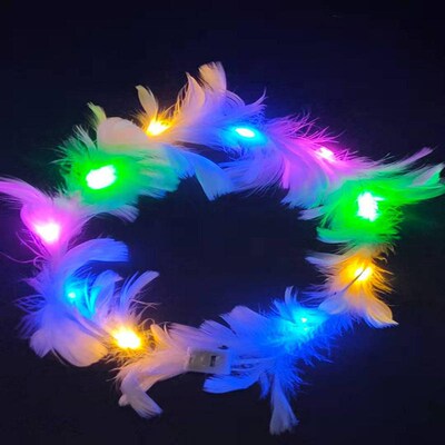 New glowng feather wreath LED brght flash wreath scenc spot