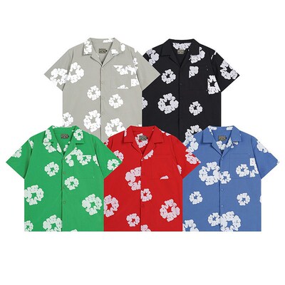 Denim Tears Kapok Printed Woven Short Sleeve Shirt Loose Fiv