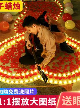 lctronic candl light Romantic mood birthday proposal arra
